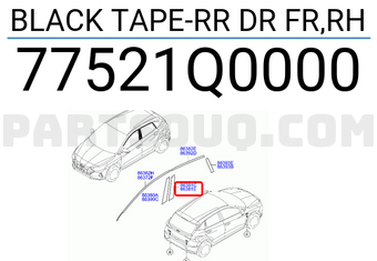 SAG ARKA KAPI DIREK BANDI STİCKER İ20 2020- 77521-Q0000-MOBIS-S